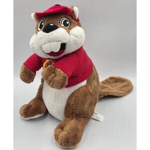 Bucees Beaver Mascot‎ Plush 10" Red Shirt Hat